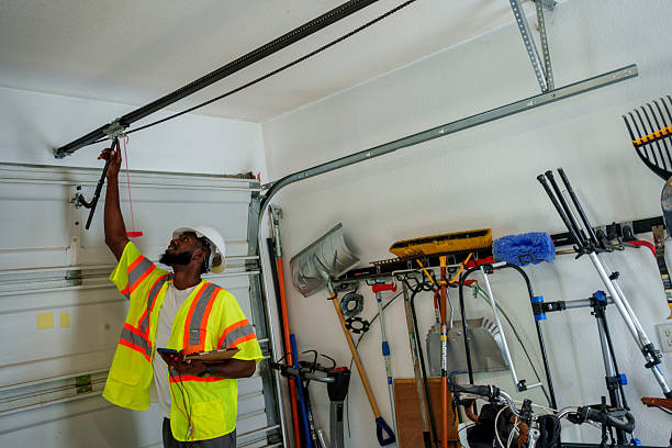 Professional Garage Door technician working in Lake Shore, MN
